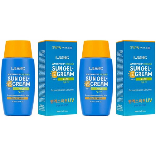LSanic Гель-крем для лица солнцезащитный Sun Expert Aloe Waterproof Cooling Sun Gel-Cream Матирующий SPF 50 50 мл 2 шт 1638₽