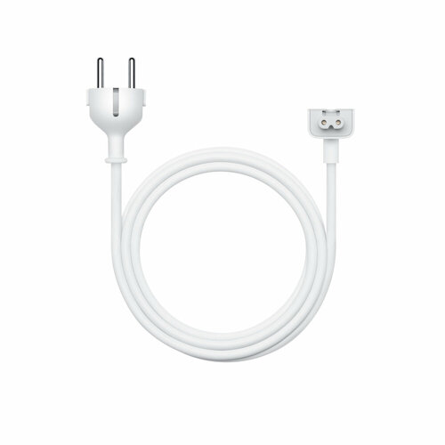 Кабель питания (удлинитель) EU для блоков питания MacBook/iPad/iPhone, белый, 1.8 м eu us uk au plug 1 8m extension cord cable for apple macbook ipad 12w 20w 30w 45w 60w 61w 65w 85w 87w magsafe adapter charger