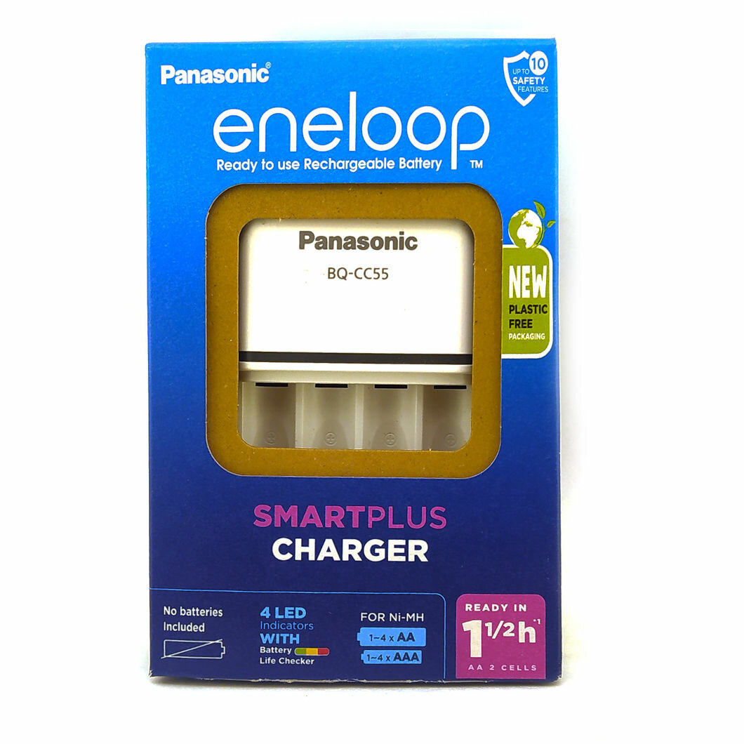 фото Зарядное устройство PANASONIC eneloop BQ-CC55E Smart&Quick Charger для 1-4 AAA/AA, LED индикация
