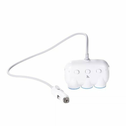 Разветвитель прикуривателя Hoco C1 3100 мАч белый 934₽