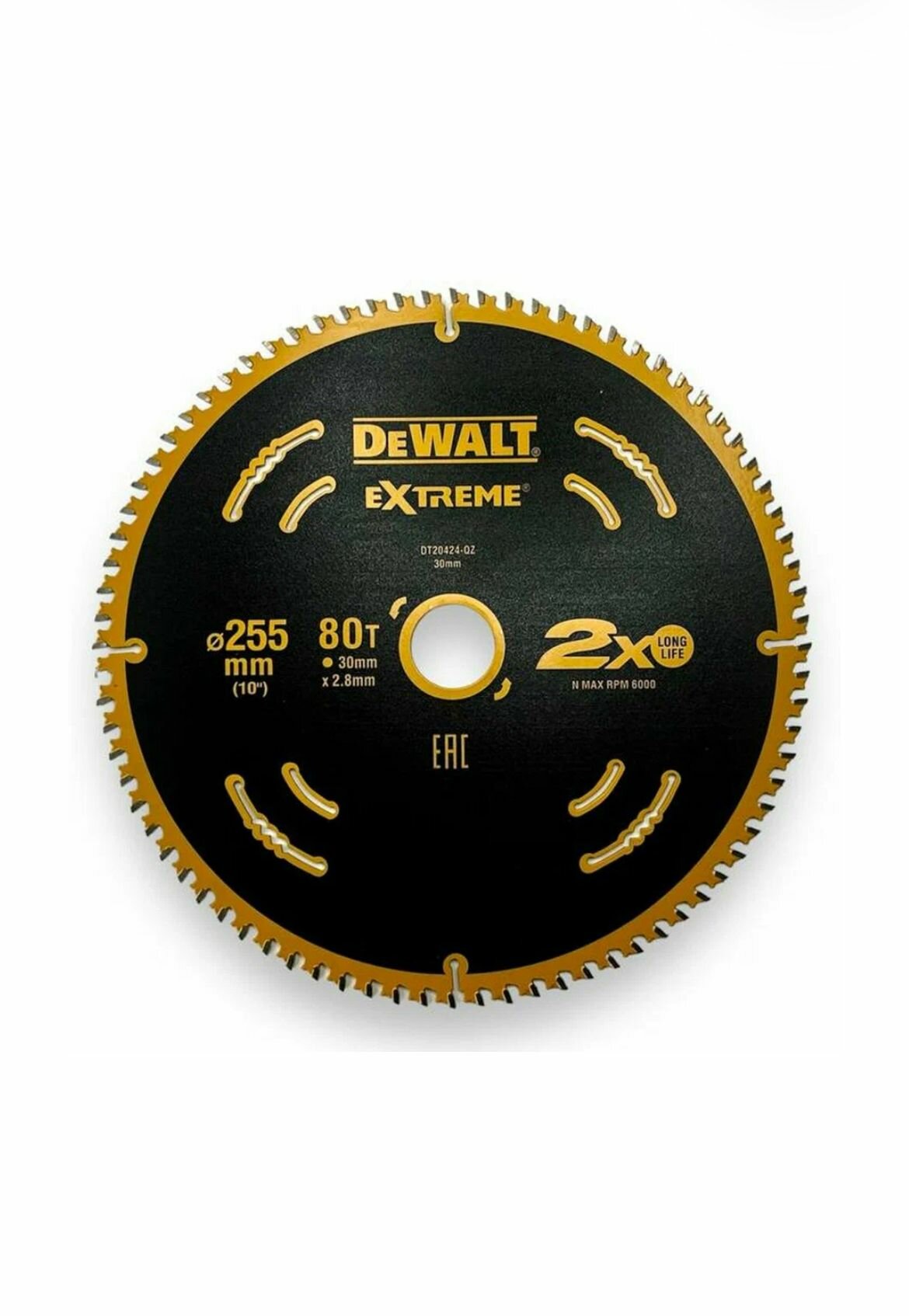 фото Диск пильный по дереву DeWALT Extreme 255x30mm 80 зуба