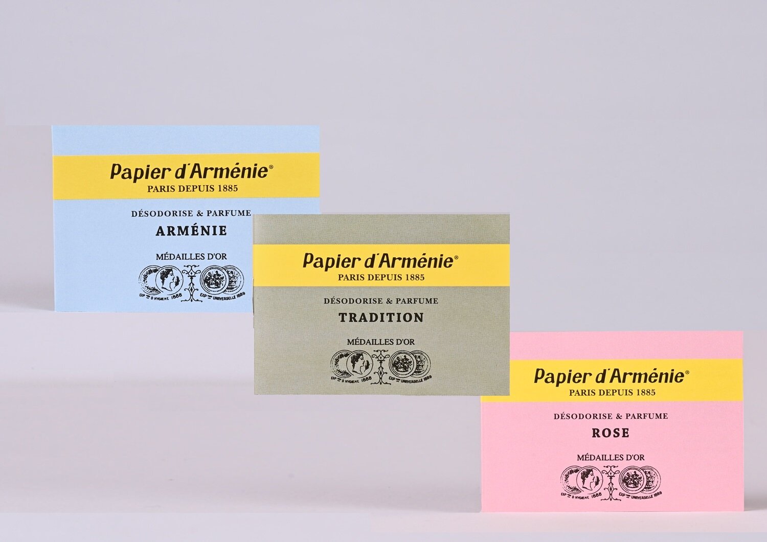 Ароматическая бумага "Papier d'Armenie" Набор из 3х буклетов Tradition, Armenie, Rose
