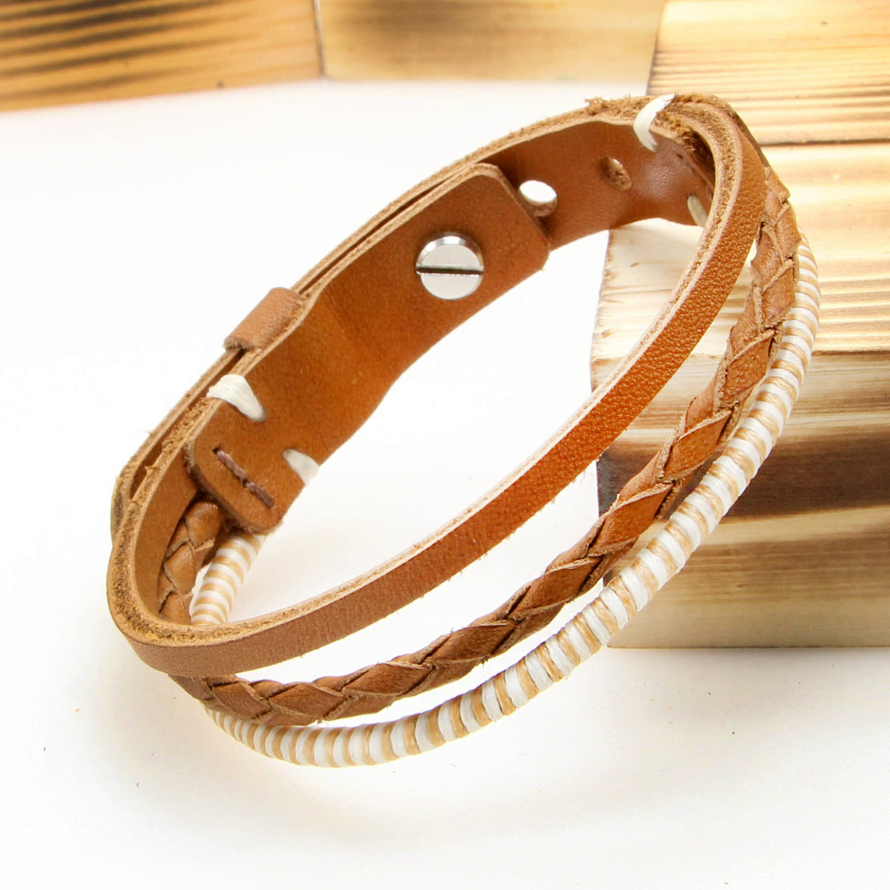 Браслет Solid-belts, кожа, размер 19 см, размер XL, коричневый