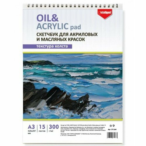 Скетчбук А3 15л CY-144 Для акрила и масляных красок на спирали текстура холст 300грм 125 326644 770₽