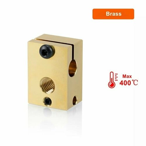 Нагревательный блок латунный Hotend E3D V6 под PT100 для 3D принтера FlyingBear Ghost 6