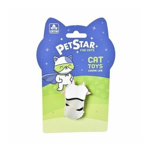 PET STAR Игрушка для кошек Лапка с мятой, 3х6 см