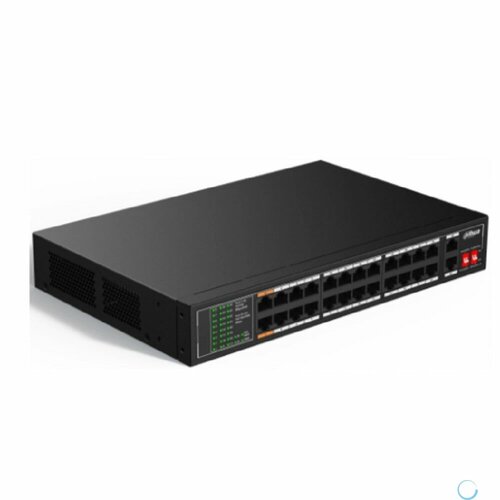 DAHUA DH-SF1026LP 26-портовый неуправляемый коммутатор с РоЕ 24xRJ45 100Mb PoE 2xRJ45 1Gb uplink суммарно 190Вт 15220₽