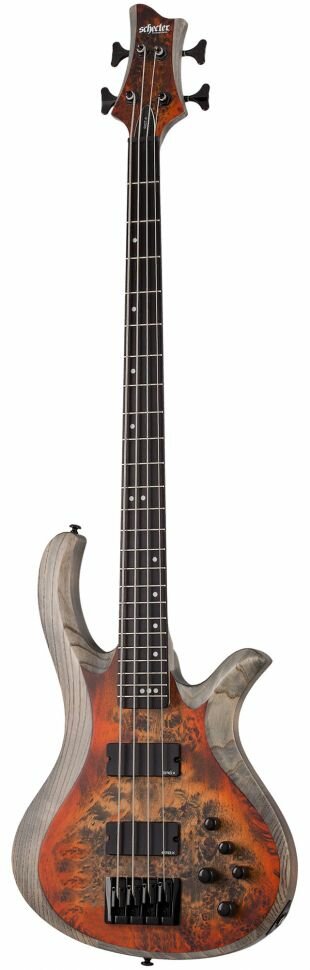 Бас-гитара Schecter RIOT-4 INFERNO BURST, 4-х струнная, 24 лада, корпус: болотный ясень