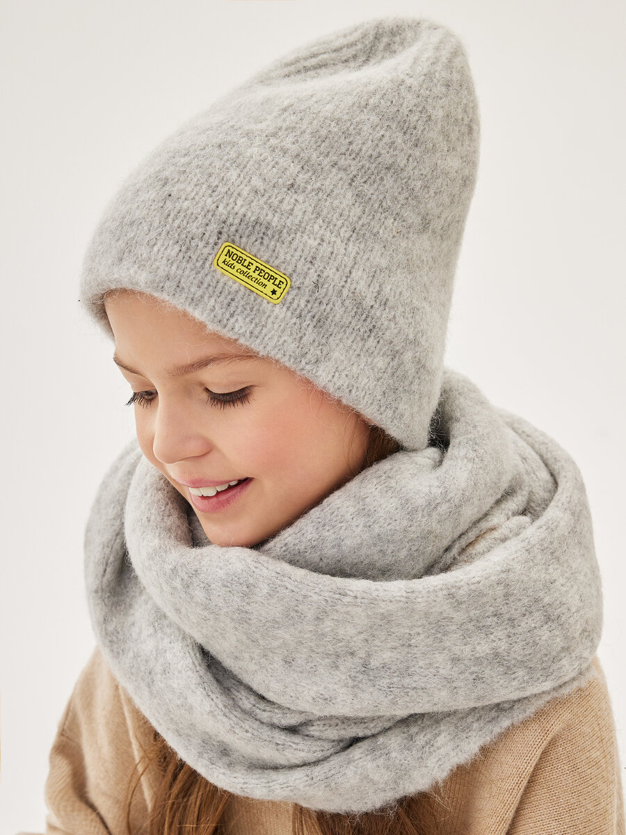 Шарф Noble People для девочек, единый, серый