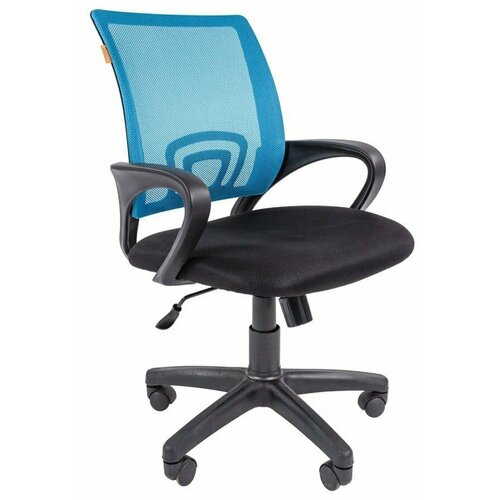 Компьютерное кресло Chairman 696 для оператора, обивка: сетка/текстиль, цвет: черный/голубой черный, голубой, черный