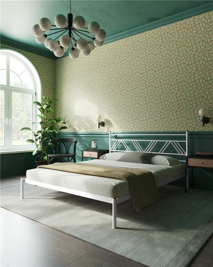 фото Кровать "Монблан" (120х200/ноги металл/цвет Белый)