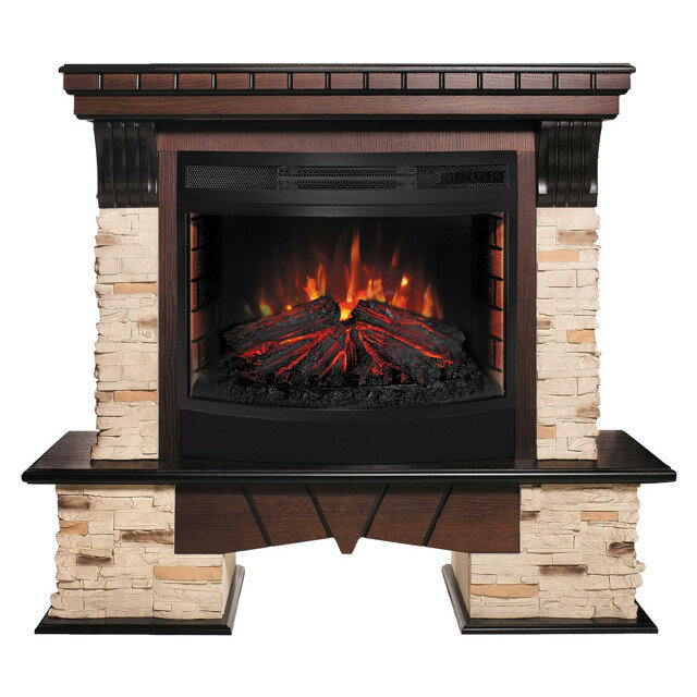 Каминокомплект REALFLAME Rockland (очаг FIREFIELD 25 SIR) бежевый венге