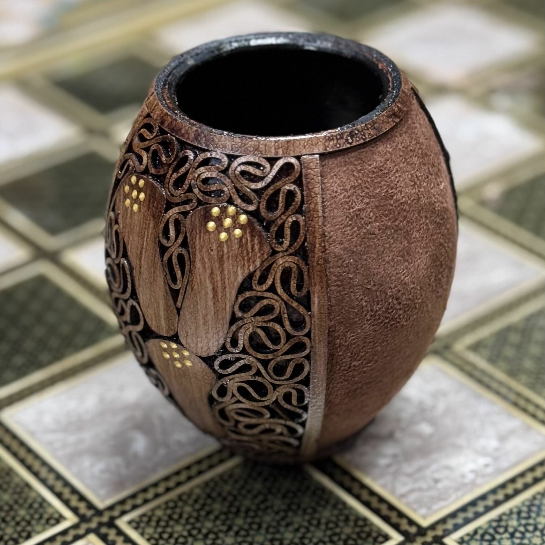 Пенал Персидский базар, для карандашей/ручек, каркасный, кожа/текстиль, розовый — фото 1