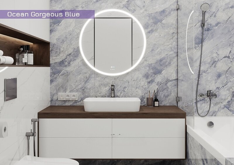 Изображение Керамогранит Ceradim Ocean Gorgeous Blue голубой полированный 60х60 см