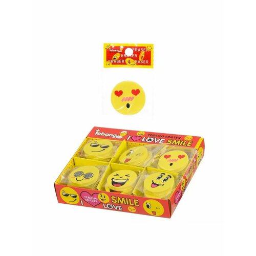 Ластик Basir Смайлики офисный школьный фигурный желтый 30 штук 730₽