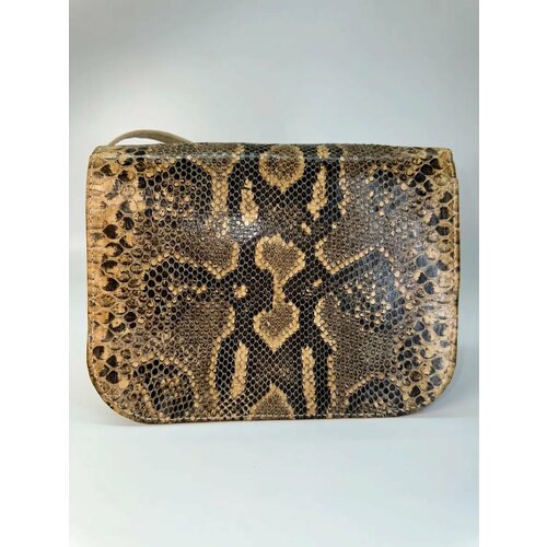 Сумка кросс-боди , фактура гладкая, коричневый, желтый