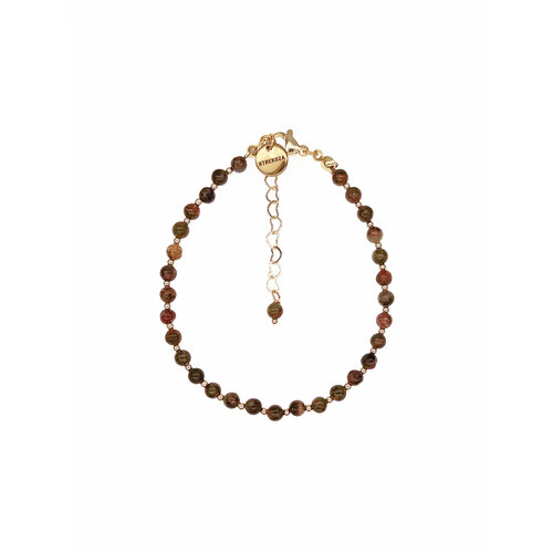 Браслет-нить Strekoza Collection унакит 1 шт размер 18 см размер M диаметр 57 см коричневыйзеленый 3510₽