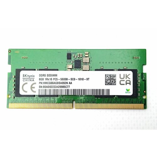 Оперативная память SK Hynix DDR5 8Gb 1Rx16 PC5-5600B SO-DIMM HMCG66AGBSA092N AA 1 шт.