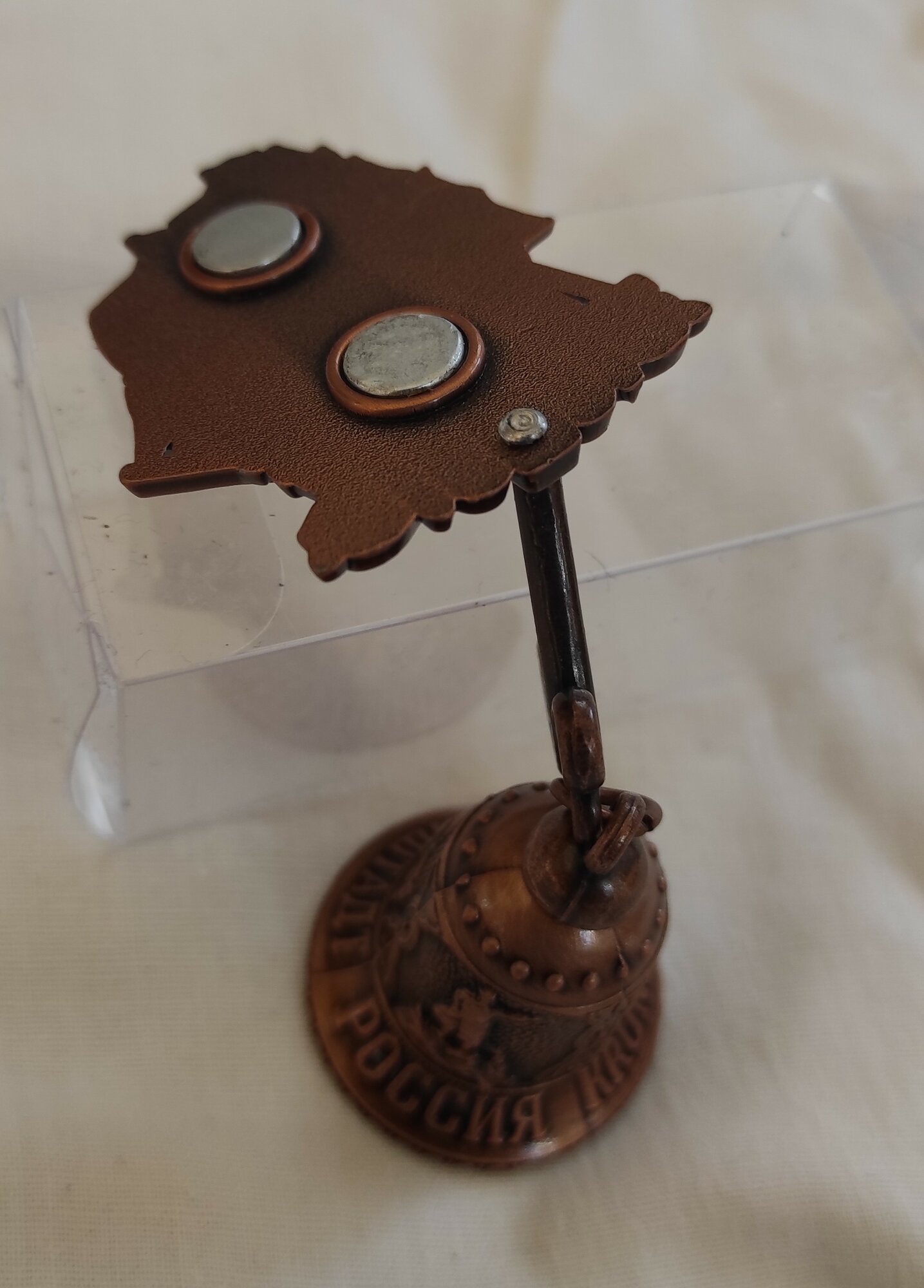 Магнит-колокольчик "Кронштадт"-парусник, медь — фото 1