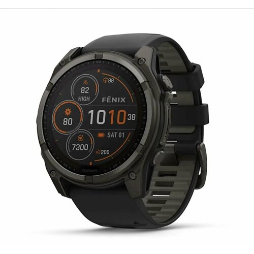 Часы Garmin fenix 8 - 51 mm Solar Sapphire Carbon Gray DLC Titanium with Black Pebble Gray Silicone Band 010-02907-10 150999₽