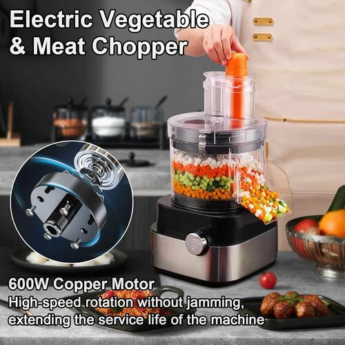 Электрическая машина для нарезки овощей и фруктов кубиками электрический кухонный комбайн мощностью 600 Вт оснащенный формами для нарезки толщиной 8 мм и 13 мм 18311₽