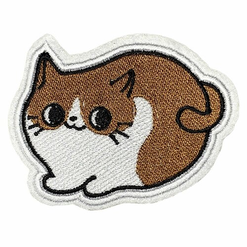 Нашивка, шеврон, патч (patch) Пышный котик, размер 8*6 см