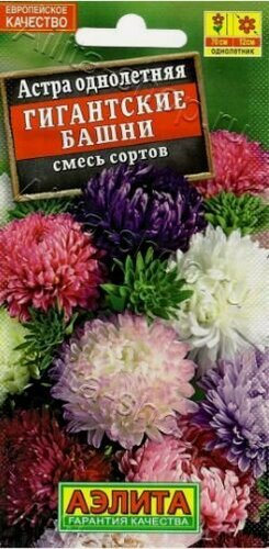 Изображение товара Астра китайская Гигантские башни( 3 упаковки ), смесь окрасок