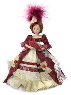 Кукла BLT Victorian, фарфоровая, ручная работа, в шляпке, 19см