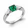 Кольцо Diamant online, серебро, 925 проба, родирование, изумруд с...