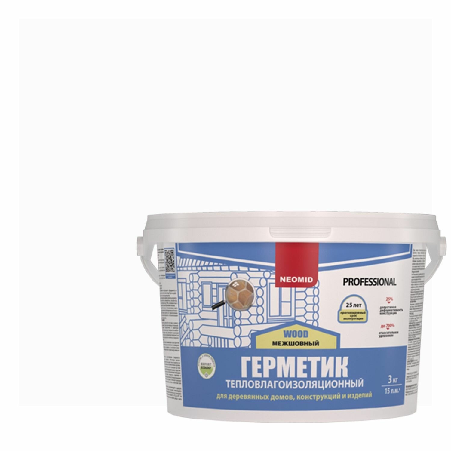 Герметик для дерева Neomid Теплый Дом Wood Professional (3кг) белый