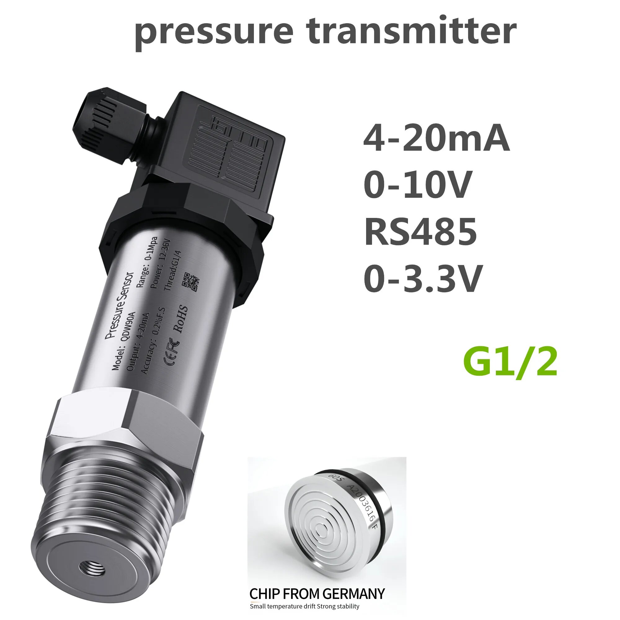 Датчик давления NoEnName_Null QDW90A G1/2, rs485 DC24V, 0-30bar