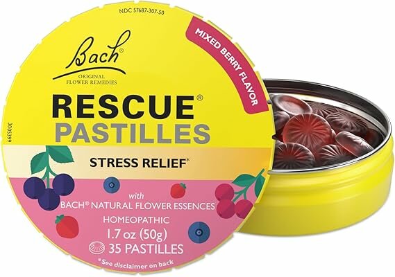 Bach  Rescue Pastilles  Пастилки для снятия стресса  ягодное ассорти  35 шт  50 г