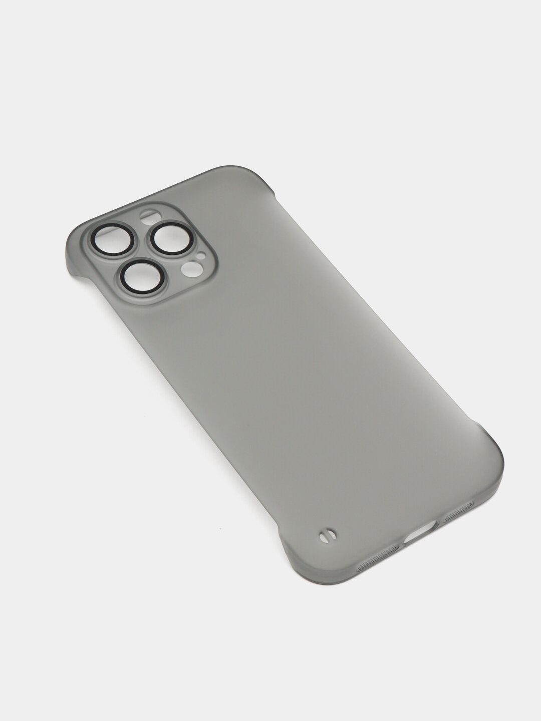 Чехол для iPhone 13 Pro, тонкий, ударопрочный с защитой камеры, матовый, без боков, черный — фото 1