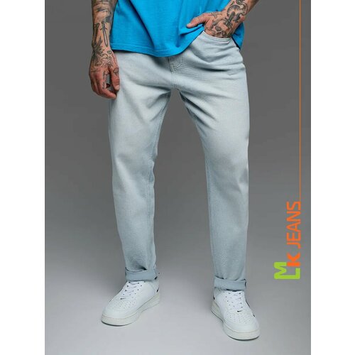 фото Джинсы трубы mkjeans прямые, размер 34, светло-голубой