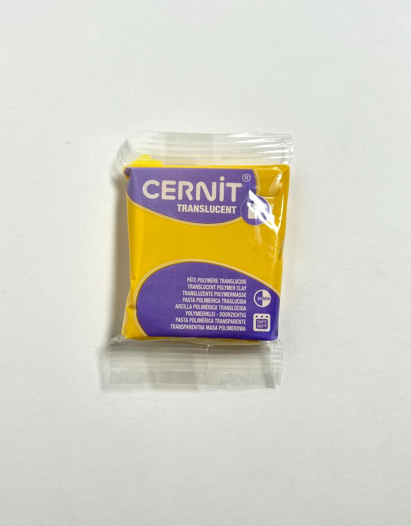 Полимерная глина Cernit "Translucent amber", цвет жёлтый, 56 грамм для лепки из полмерной глины
