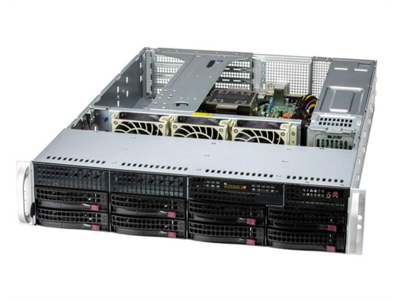 Серверная платформа Supermicro SuperServer 2U 521E-WR noCPU(1) 4th/5th Gen(MCC Carrier)/ noDIMM(8)/ 7x3,5", 1x2,5"/SFT-DCMS-Single/ 2x 1000W/ 1st config