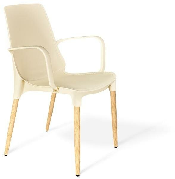 Стул Sheffilton SHT-S76-1 с подлокотниками светлый орех/бежевый