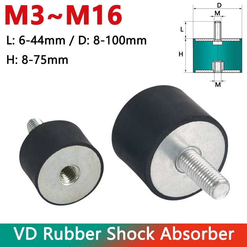 Резиновые амортизаторы Crash Pad VD-Type М3-М16 1pcs M8x20mm (D30xH30)