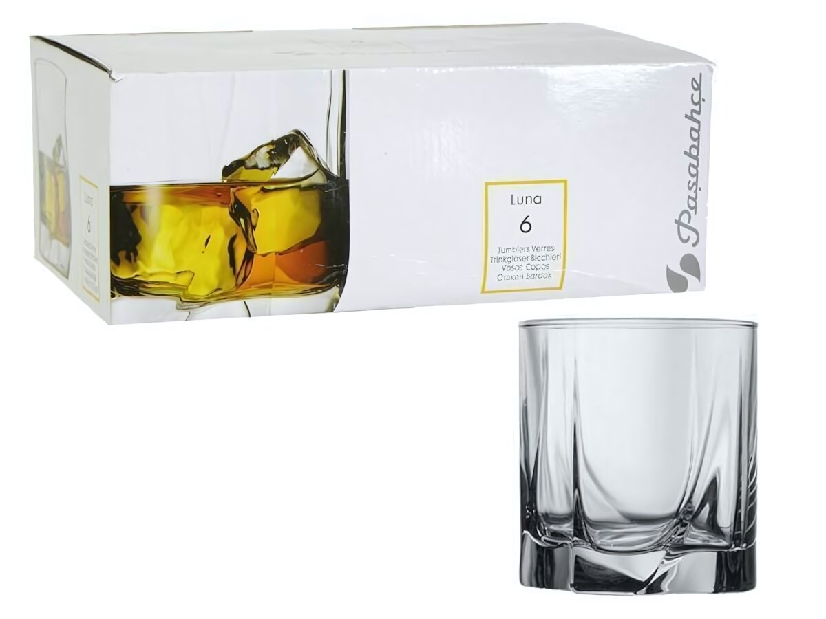 Набор стаканов "Luna" 6шт, 345мл, прозрачные, для виски, стильные