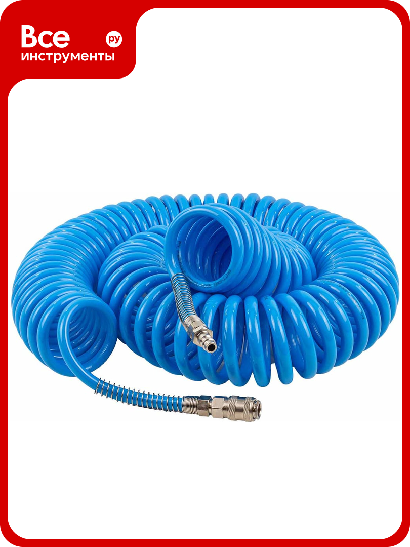 Шланг витой полиуретановый 8х12 мм 20 м с быстроразъемами 15 бар Partner PA-1208-20M(15095)