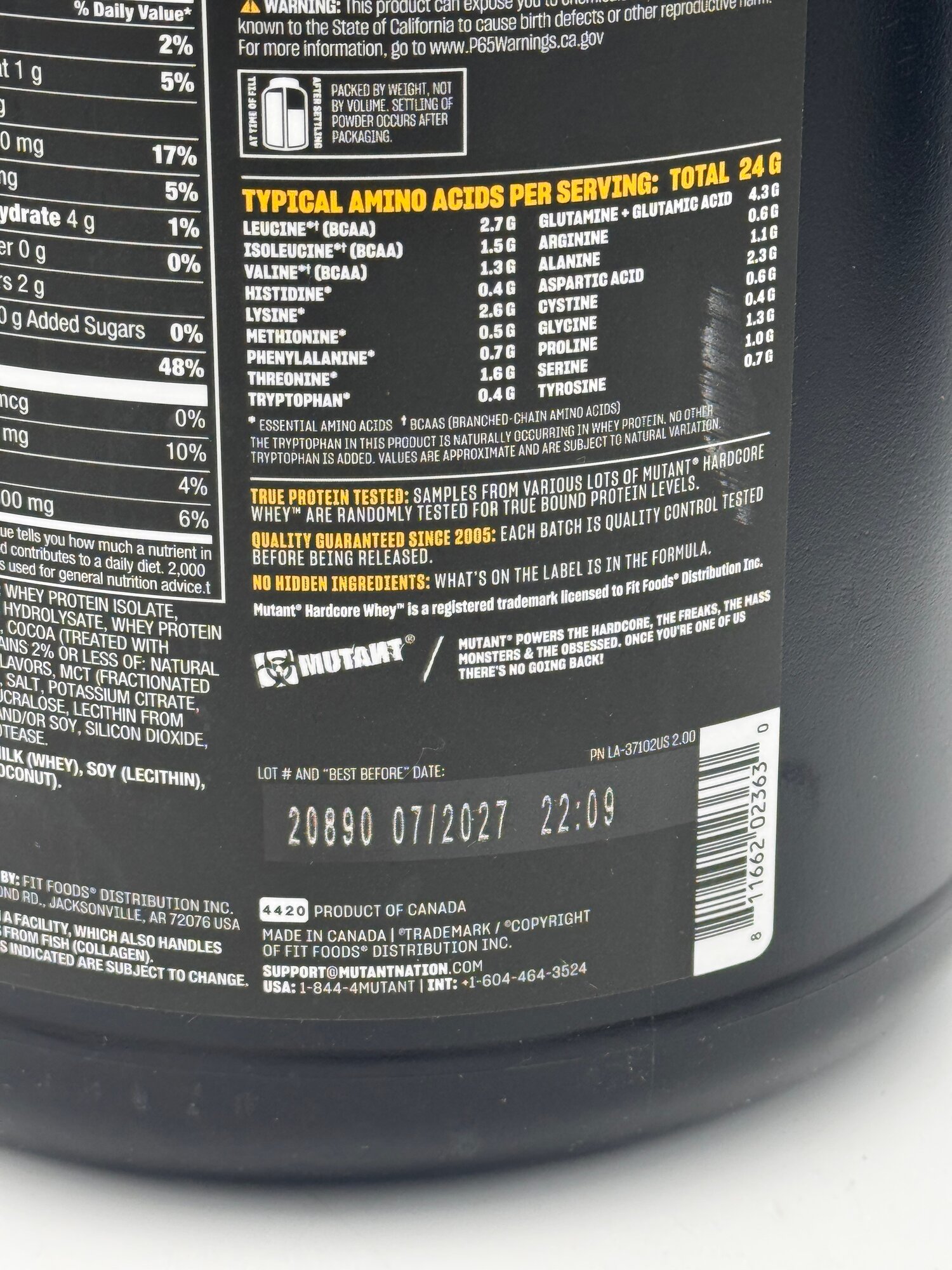 Mutant Whey Hardcore 2,27kg вкус Chocolate milkshake, протеин со вкусом шоколад протеин — фото 1