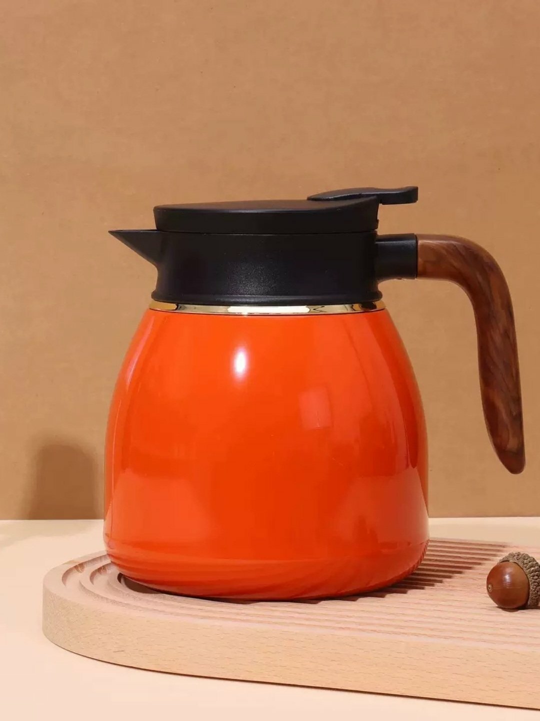 Чайник-термос с датчиком, из нержавеющей 316, дизайн, подходит для работы, отдыха и спорта 1,1 л красная