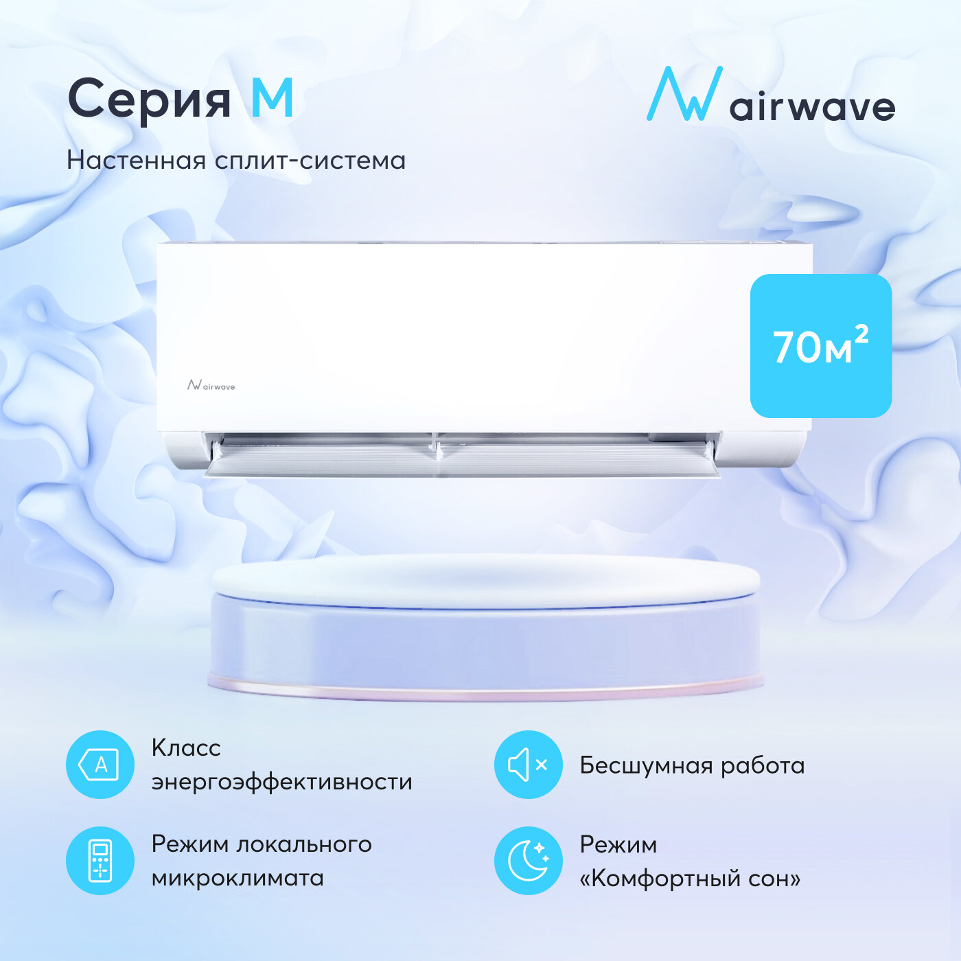 Настенная сплит-система Airwave AWM24H-I/AWM24H-O, для помещений до 70 кв. м.