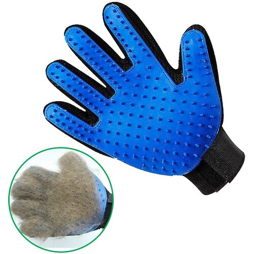 Перчатка для вычесывания/расчесывания шерсти домашних животных перчатка для удаления шерсти домашних животных темно синий