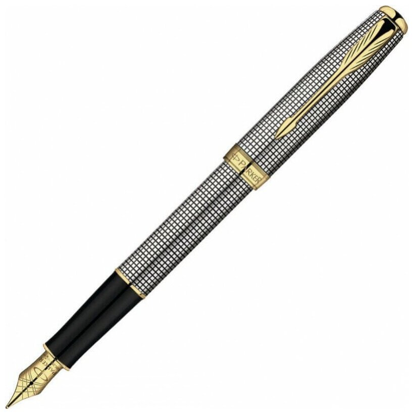 PARKER перьевая ручка Sonnet F534, S0808140, черный цвет чернил, 1 шт.