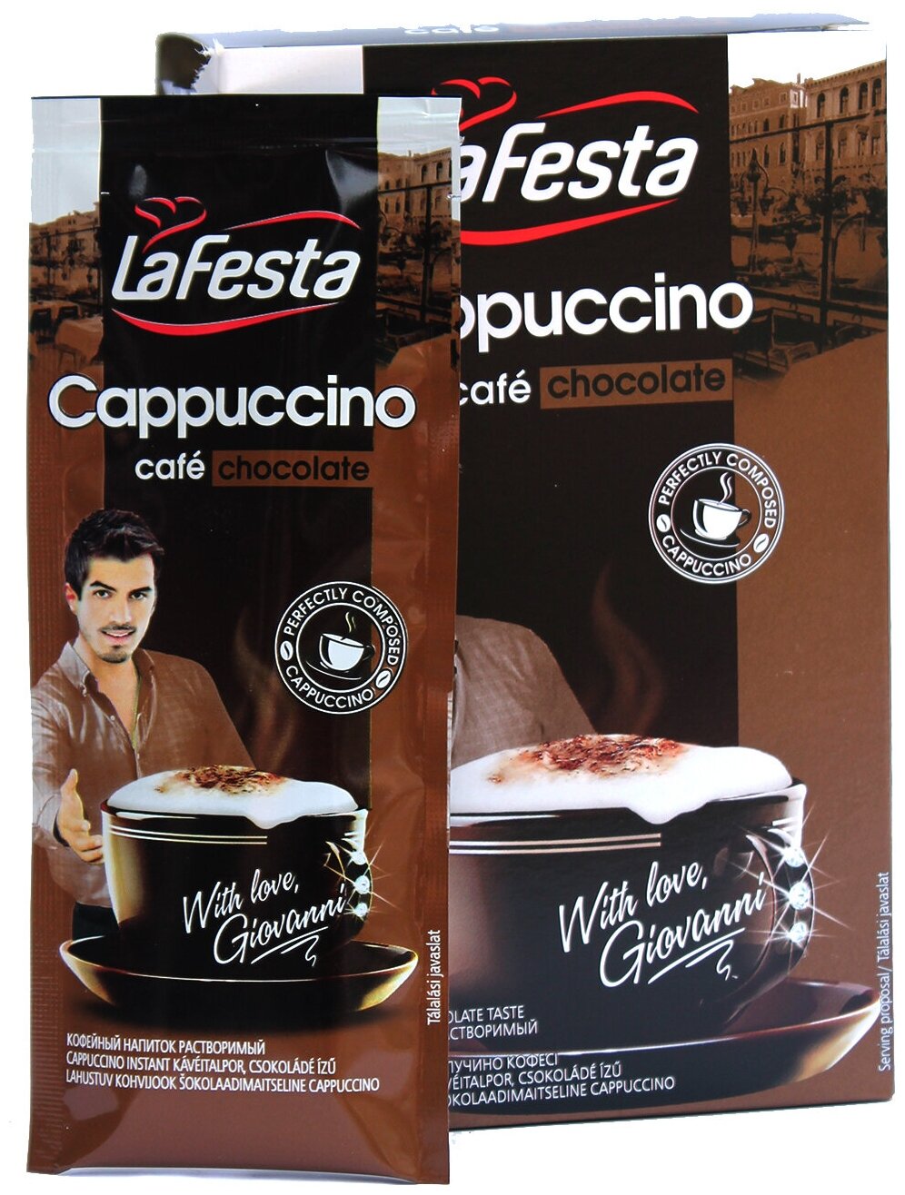 Ла Феста La Festa Каппучино с вкусом Шоколада, 8 блоков по 10 шт - фотография № 2