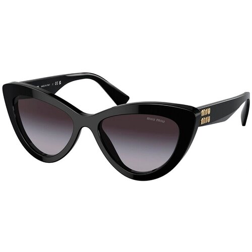Солнцезащитные очки Miu Miu, кошачий глаз, оправа: пластик, градиентные, с защитой от УФ, для женщин, черный