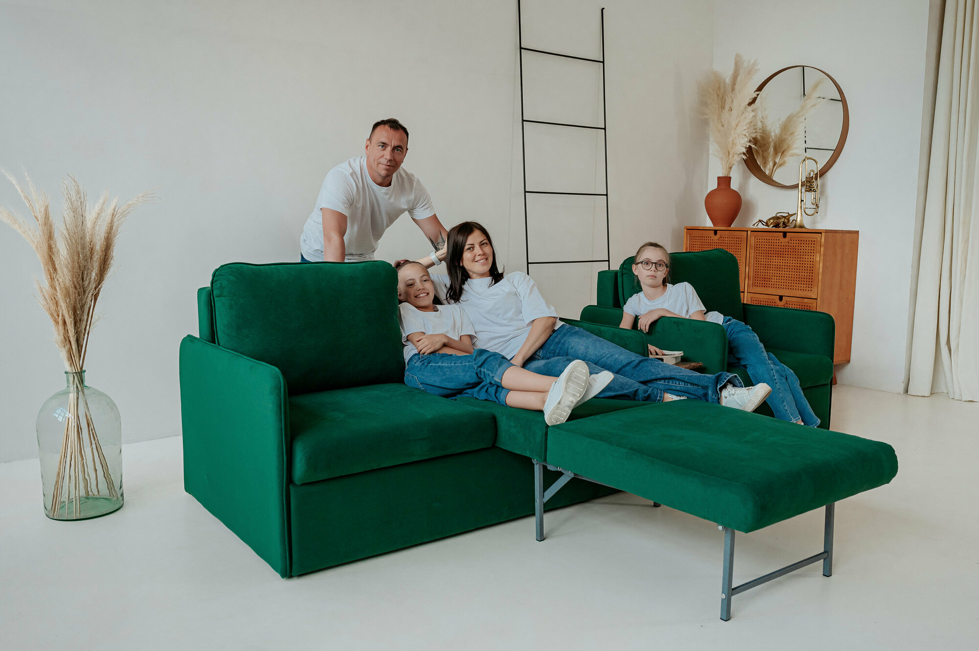 Комплект диван и кресло Brendoss 802 цвет изумрудный
