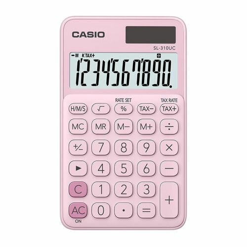 Калькулятор Casio SL-310UC-PK-S-UC, 10-разрядный, розовый