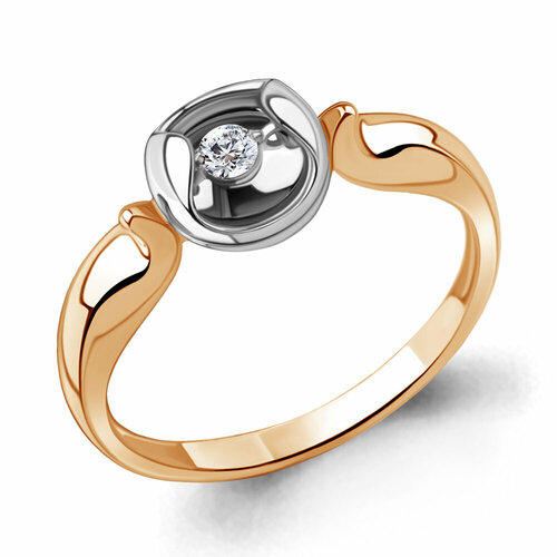 фото Кольцо diamant online, золото, 585 проба, бриллиант, размер 17
